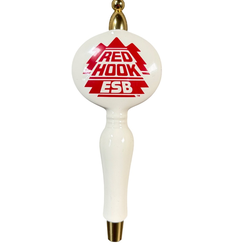 Redhook ESB Beer Tap Handle White Red Logo Gold Barware Kegerator Accessory